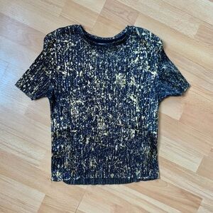 Deep blue and Gold lightweight disco top from Zara labelled M, fits XS, S,M